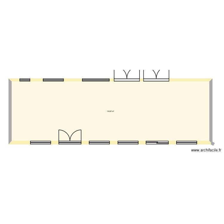 Façade Vessy. Plan de 1 pièce et 115 m2