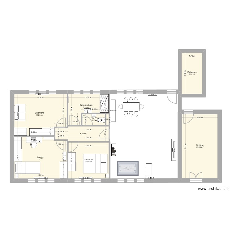 Altdorf 2. Plan de 9 pièces et 74 m2