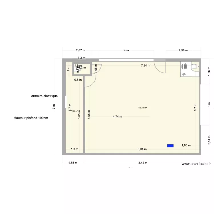 PLAN STUDIO MY PÏLATES. Plan de 3 Pièces et 64 m² PLAN STUDIO MY PÏLATES. Plan de 3 Pièces et 64 m²
