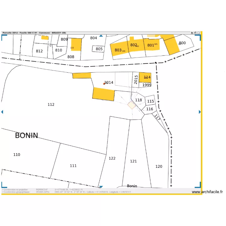 Cadatre chalet avec emplacement + cotations. Plan de Cadatre chalet avec emplacement + cotations. Plan de