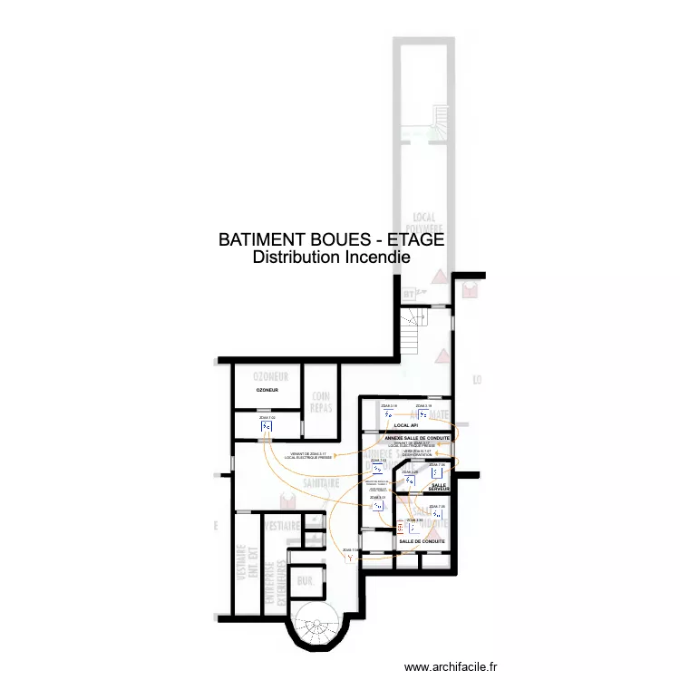 SOVEES BATIMENT BOUES - ETAGE. Plan de 