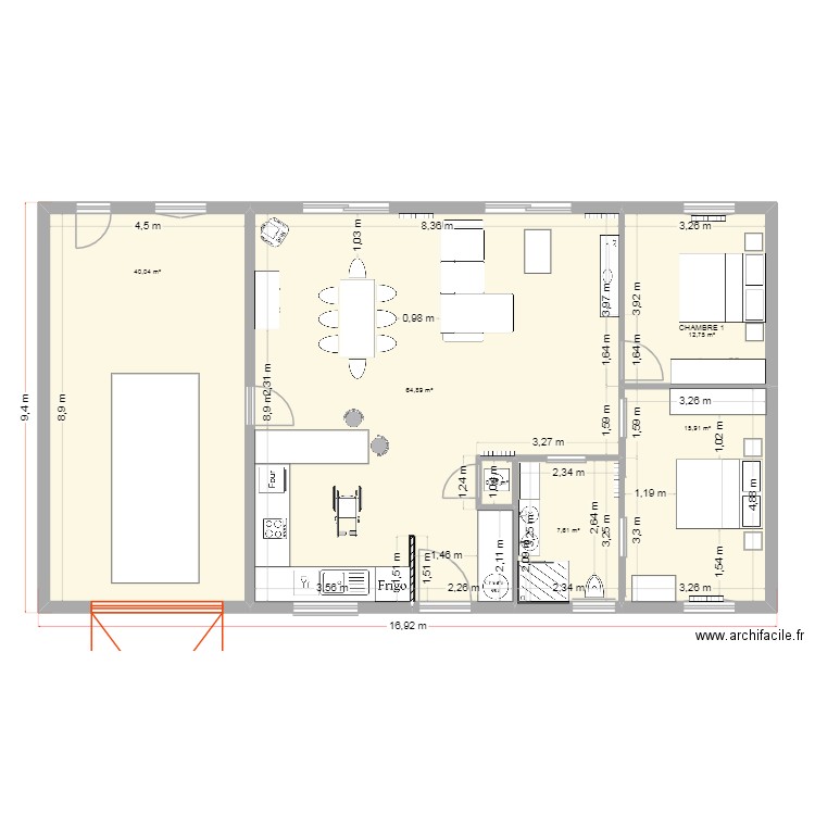 PLAN MAISON 5. Plan de 6 pièces et 142 m2
