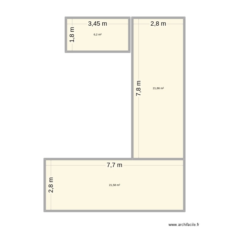 mobilhommes caravanes. Plan de 3 pièces et 50 m2