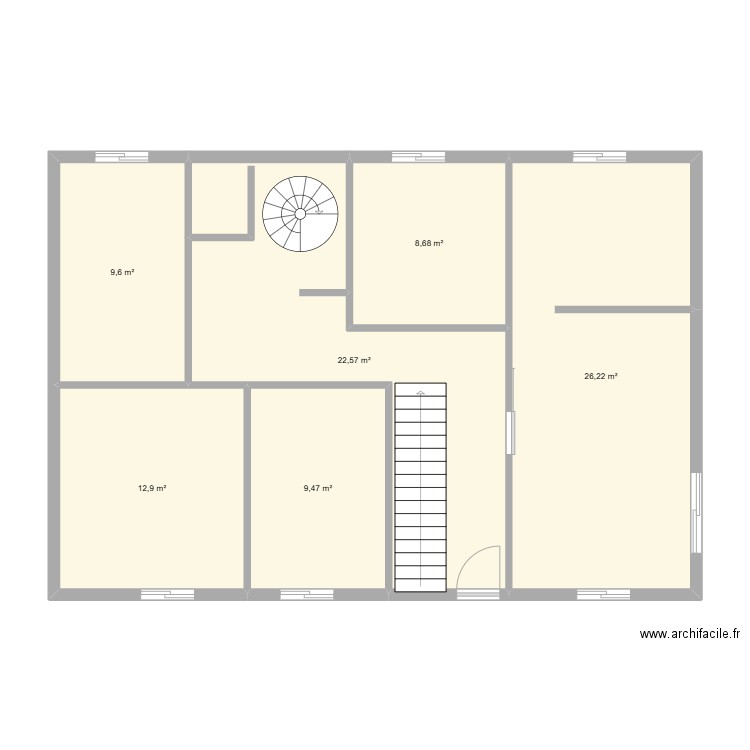 projet. Plan de 6 pièces et 89 m2