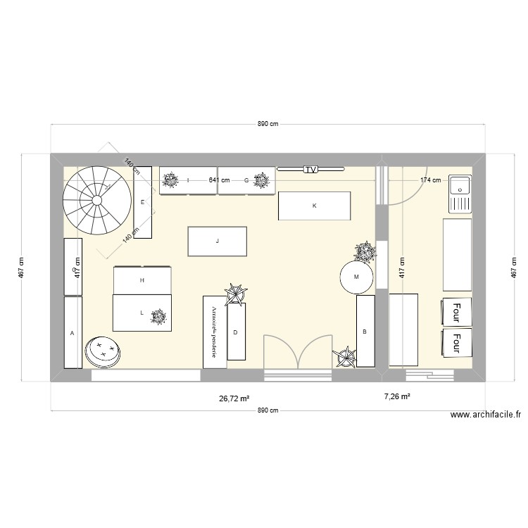 ADOC plan. Plan de 2 pièces et 34 m2
