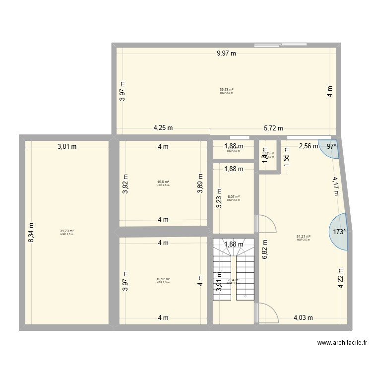 appart + kots. Plan de 19 pièces et 374 m2