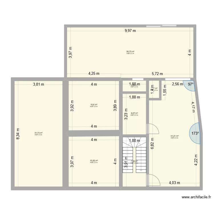 appart + kots. Plan de 19 pièces et 374 m² appart + kots. Plan de 19 pièces et 374 m²