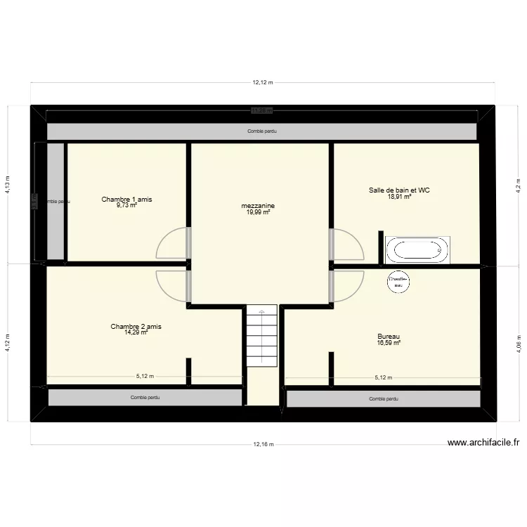 projet1. Plan de 5 pièces et 80 m²