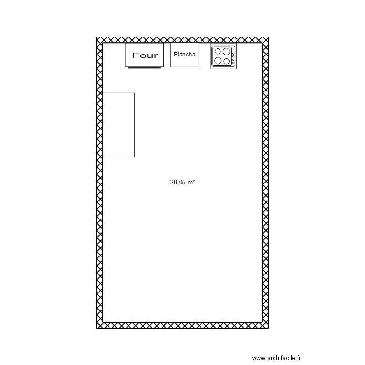 Labo patisserie Villenave. Plan de 1 pièce et 28 m2