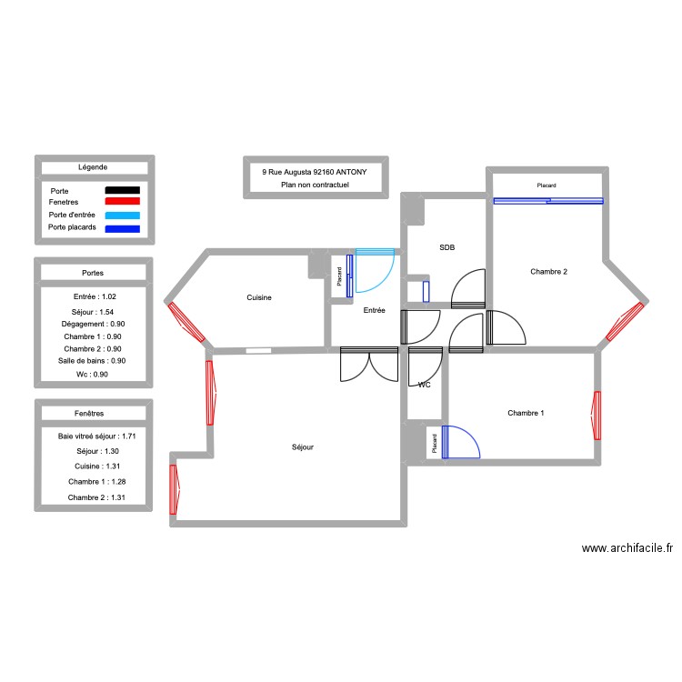 GENARD sans mesure. Plan de 20 pièces et 99 m2