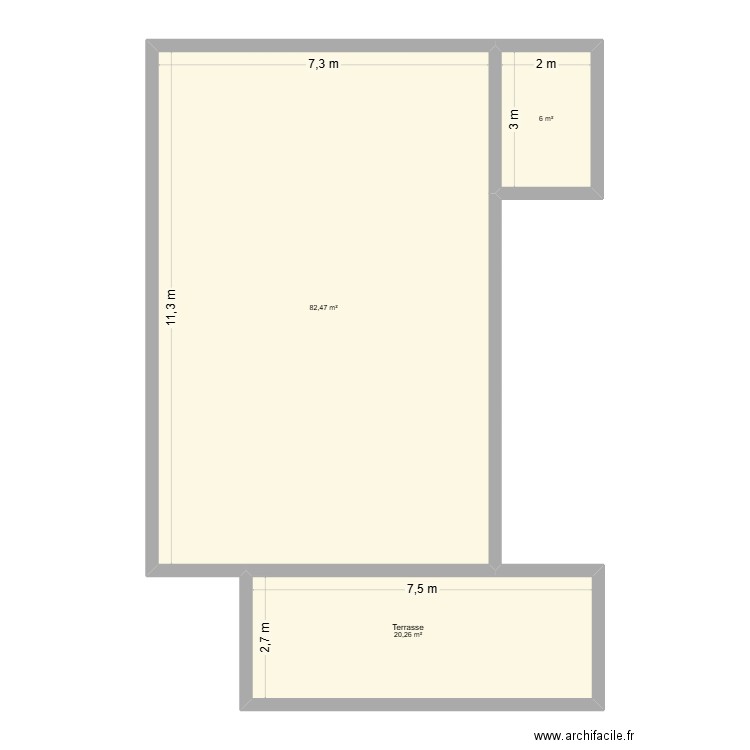 haut de maison 3. Plan de 3 pièces et 109 m2
