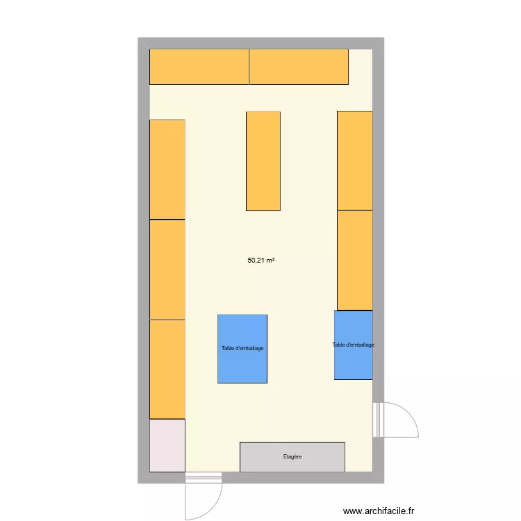 Salle de picking actuelle. Plan de 