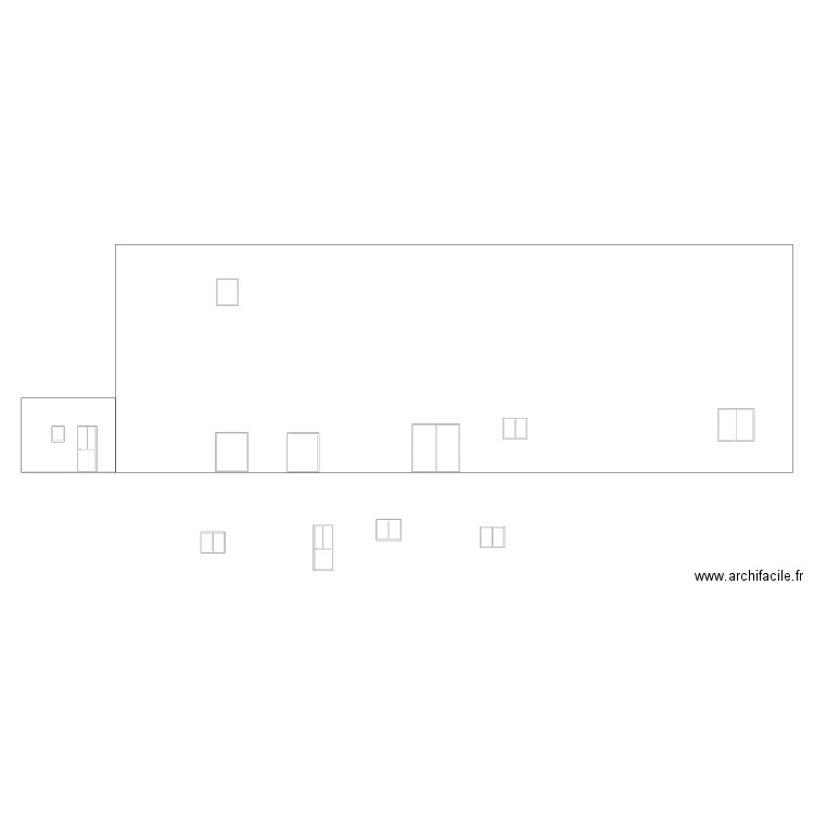 facade arriere avec menuiseries. Plan de 0 pièce et 0 m2