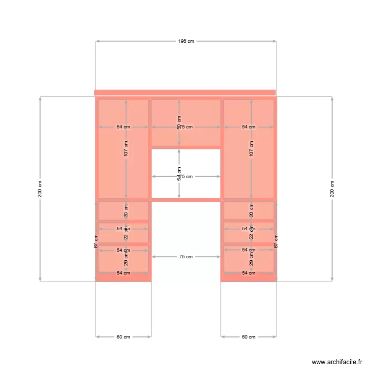 DRESSING SUITE PARENTALE. Plan de 