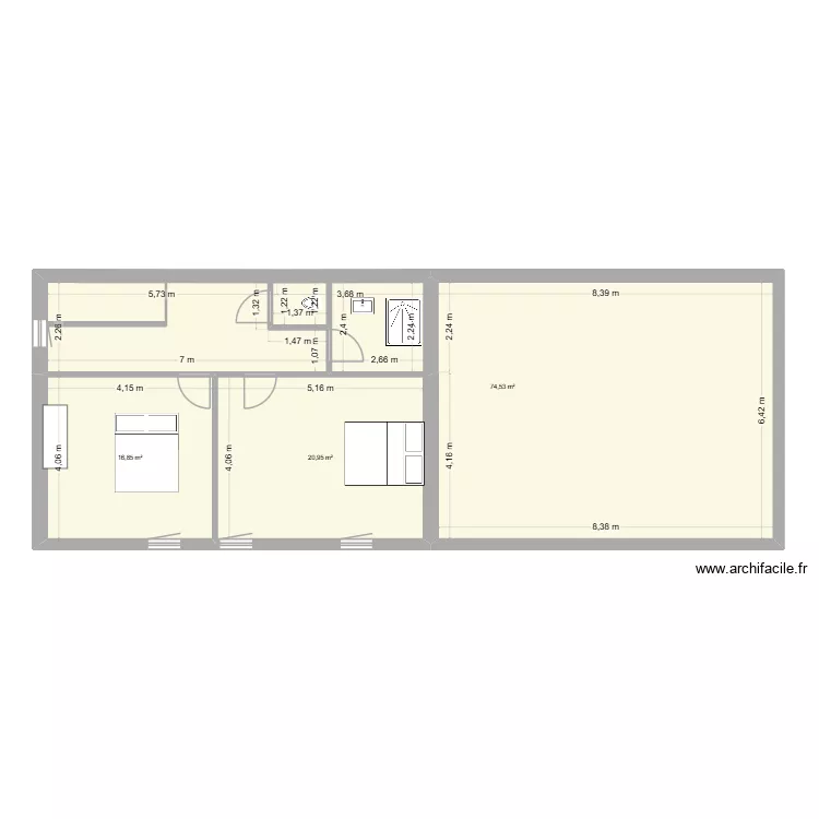 Bureau Moulin V6. Plan de 5 pièces et 216 m² Bureau Moulin V6. Plan de 5 pièces et 216 m²