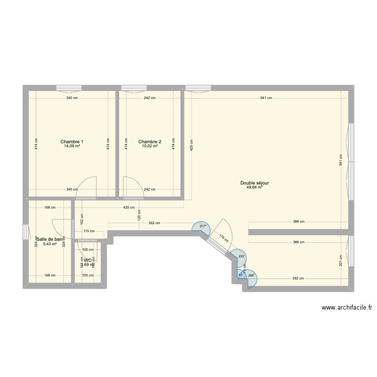 Aebi Locle. Plan de 5 pièces et 81 m2