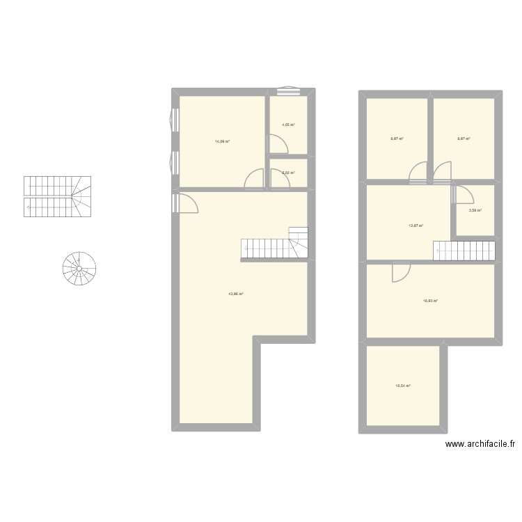 qfcsd. Plan de 10 pièces et 126 m2