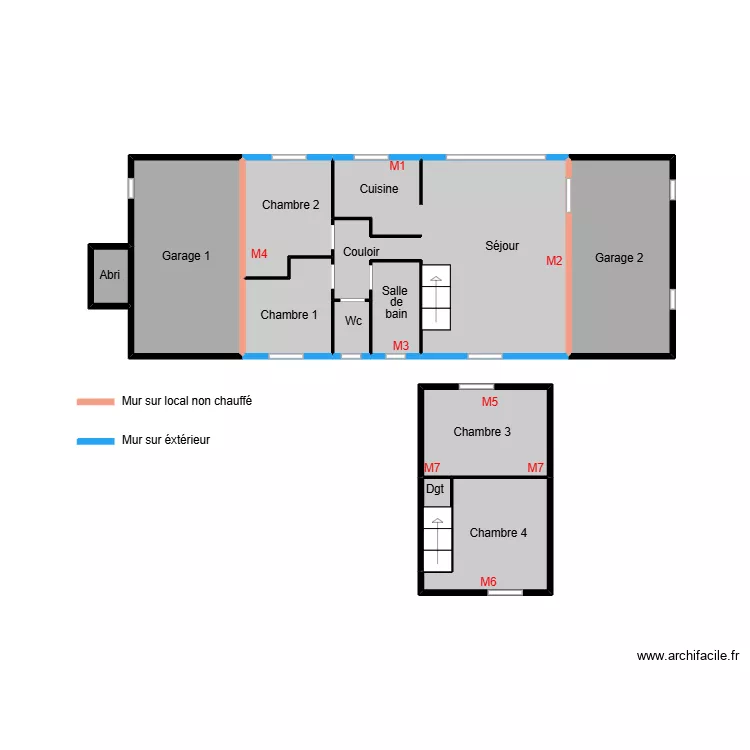Dorbeau lile dyeu audit. Plan de 11  et 21 m²