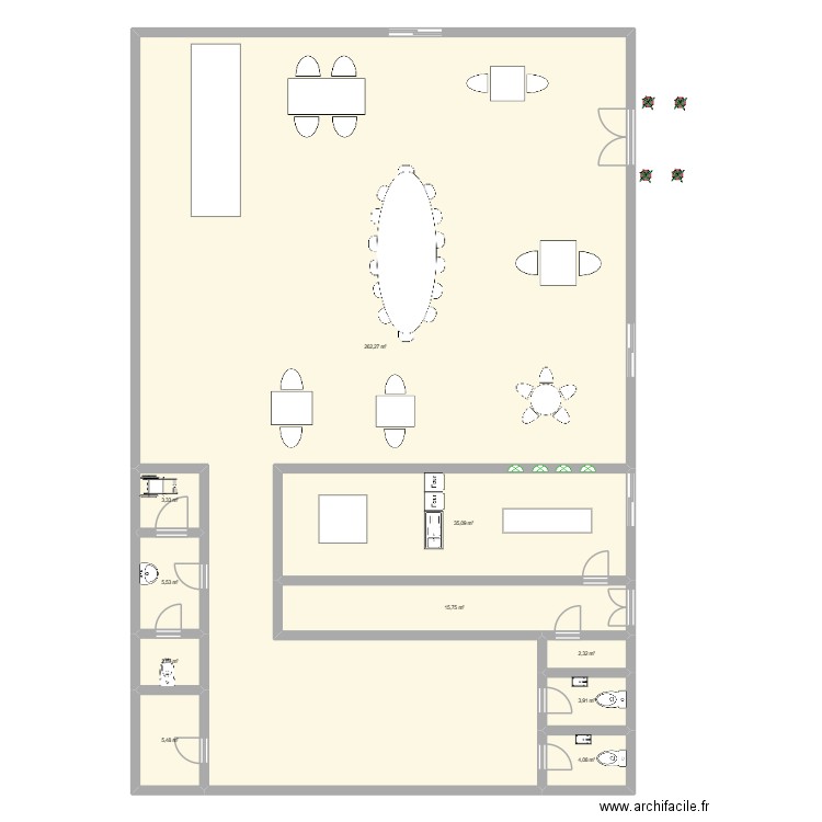 Projet1G. Plan de 10 pièces et 341 m2