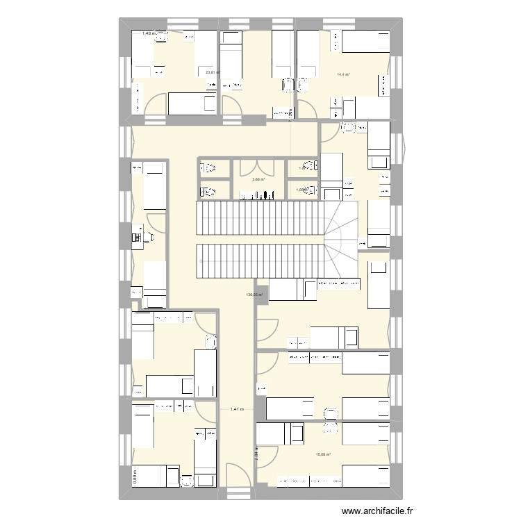 etage 1 dortoire final. Plan de 0 pièce et 0 m2 etage 1 dortoire final. Plan de 0 pièce et 0 m2
