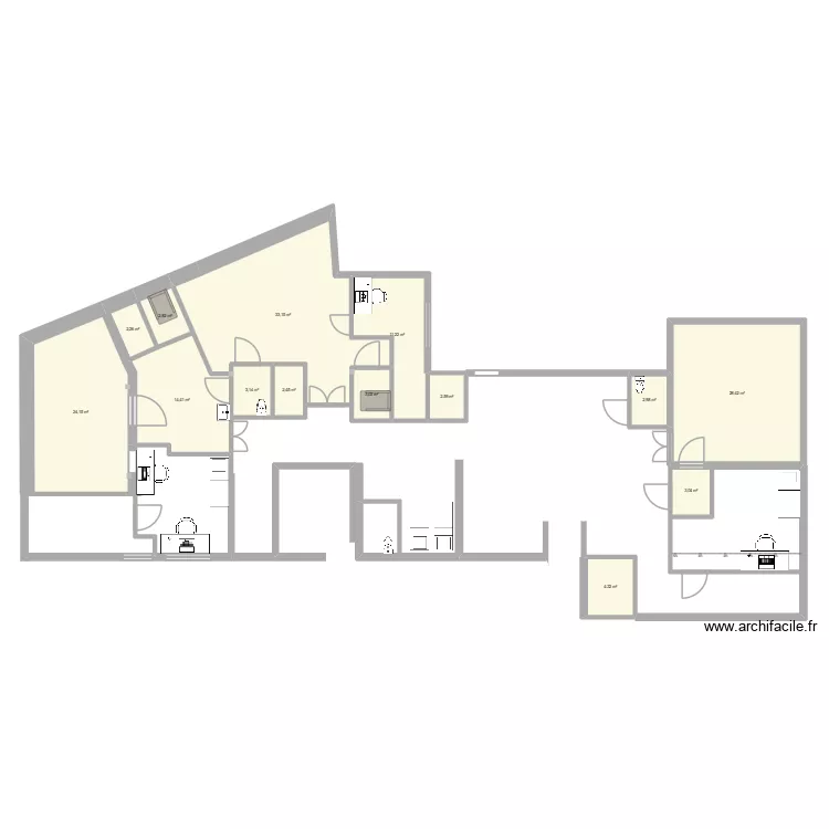 gen projet final. Plan de 14  et 138 m²