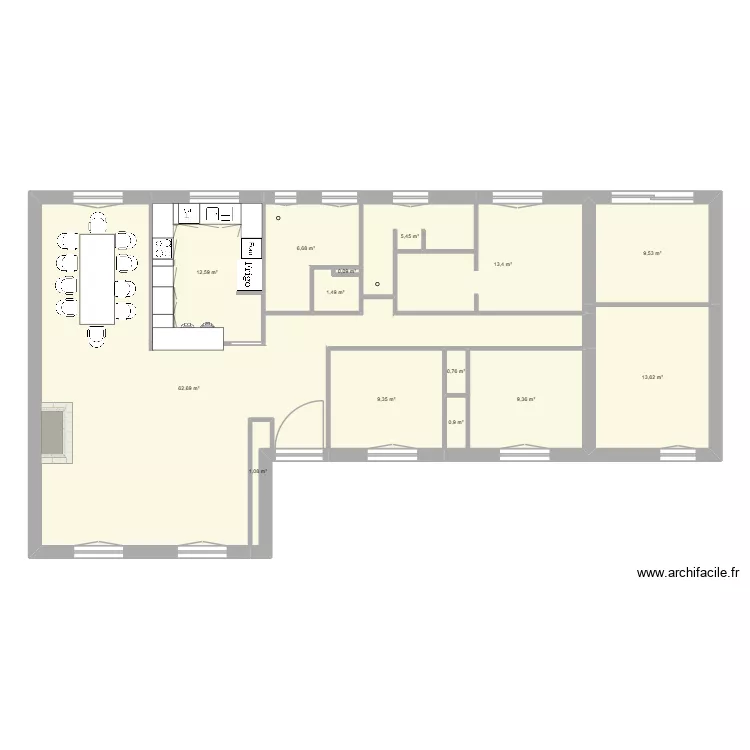 MARS26 en cours. Plan de 14  et 147 m²