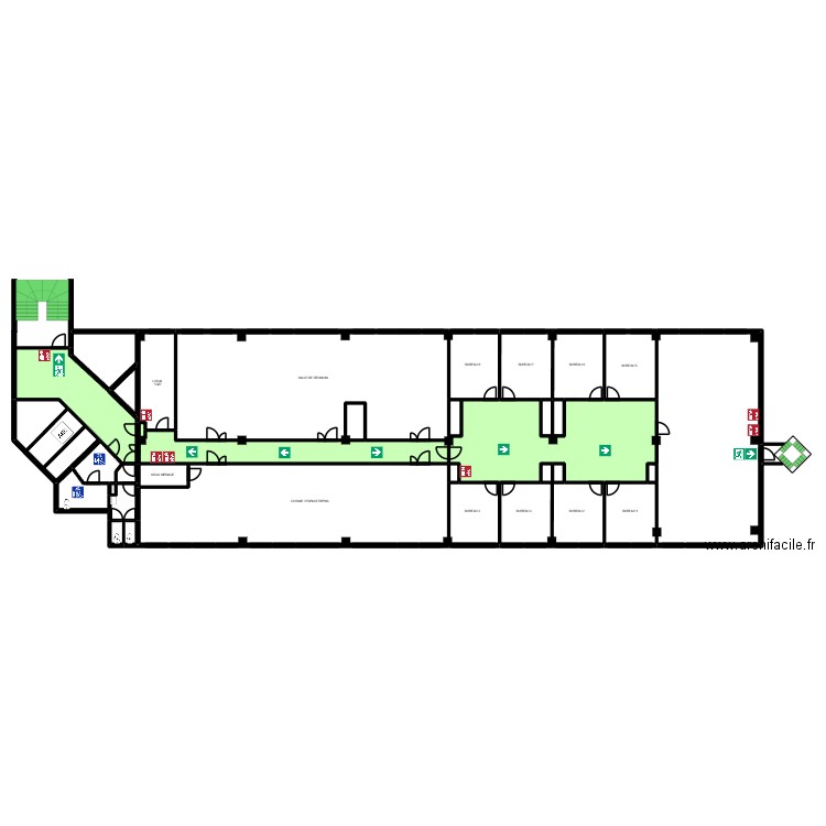 GIM 6. Plan de 30 pièces et 645 m2
