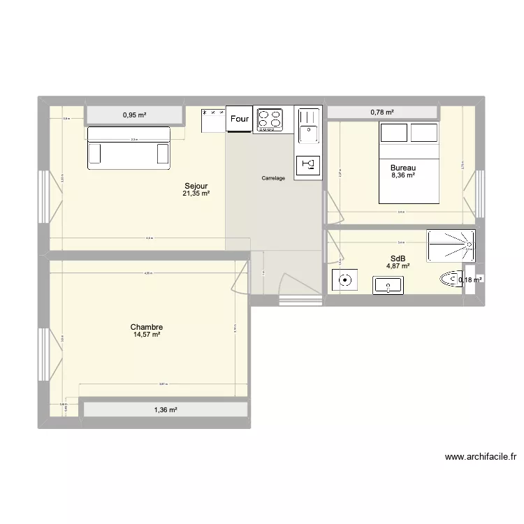 Test. Plan de 8  et 52 m²
