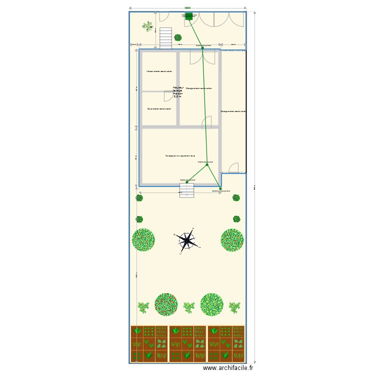 Plan de Masse avant travaux 2024/03 ok. Plan de 6 pièces et 283 m2