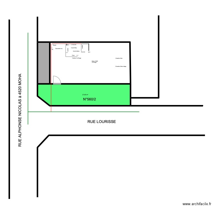 Alphonse nicolas. Plan de 3 pièces et 65 m2