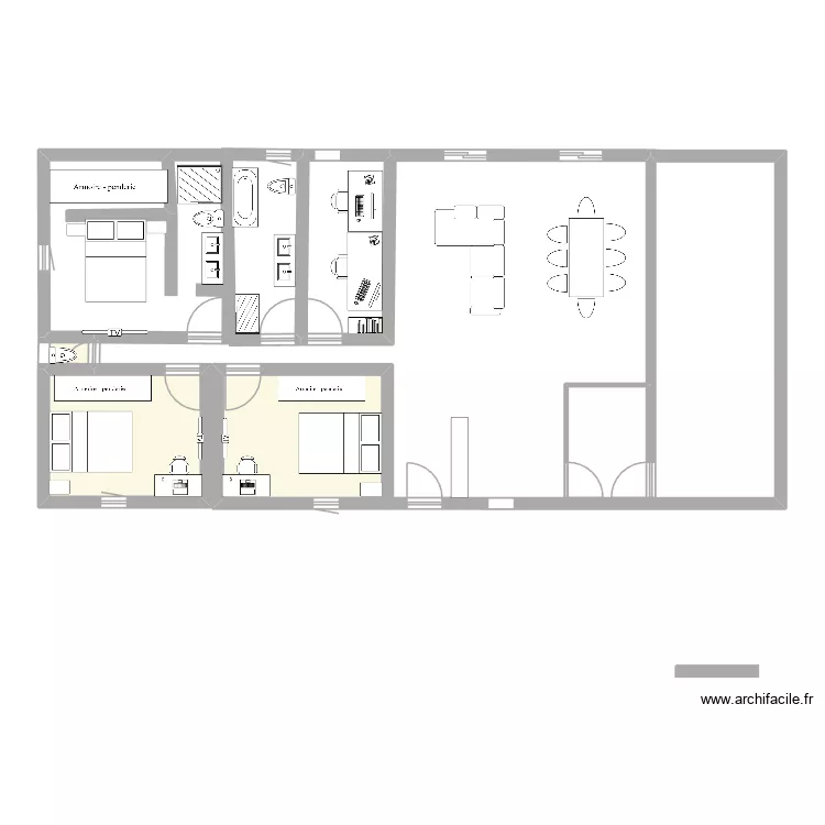 maison. Plan de 4 pièces et 27 m²