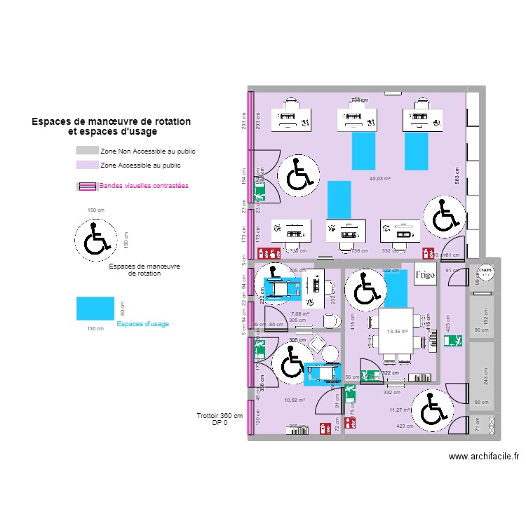 WIMOOV MEAUX APRES TRAVAUX espace rotation et usage. Plan de 10 pièces et 93 m2