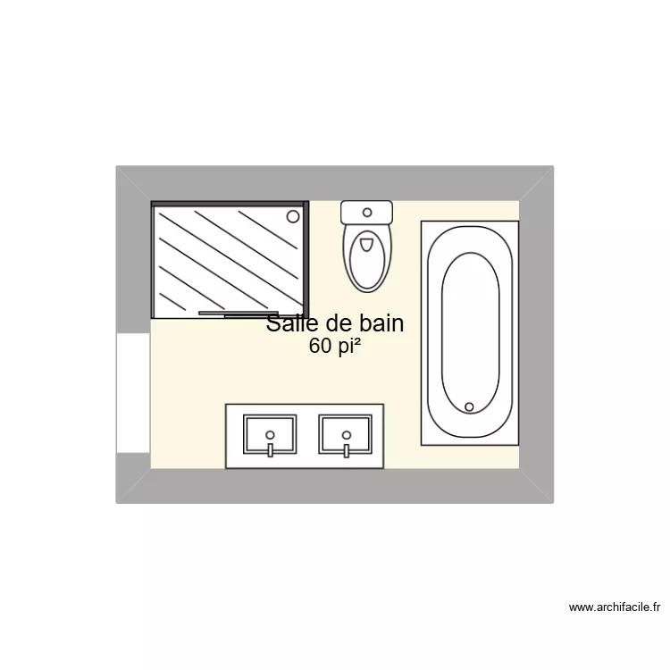 salle de bain Dany. Plan de 