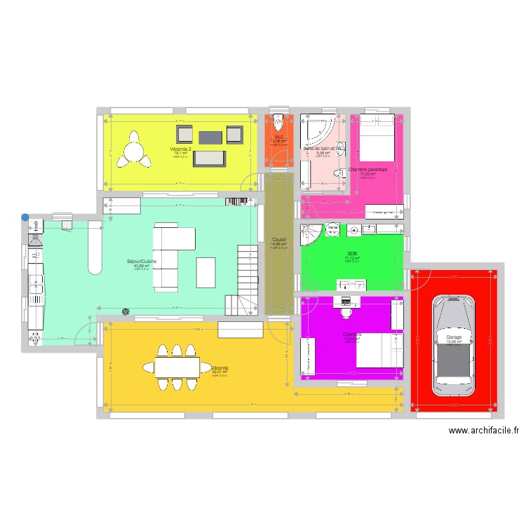 maison 4. Plan de 11 pièces et 184 m2