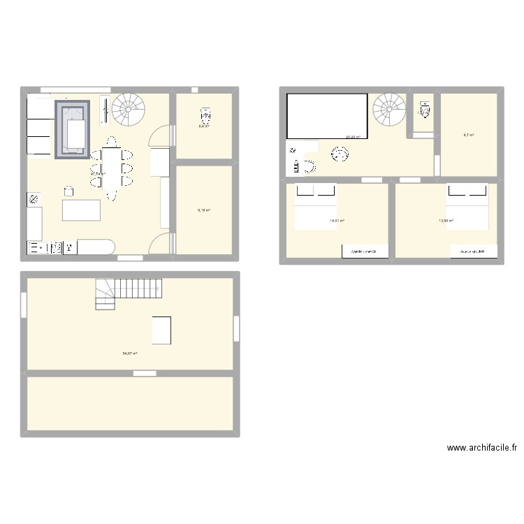crets. Plan de 0 pièce et 0 m2