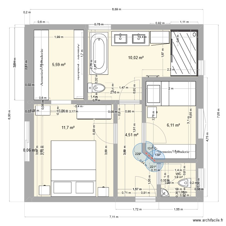 extension jmnat280418 n°2. Plan de 7 pièces et 40 m2