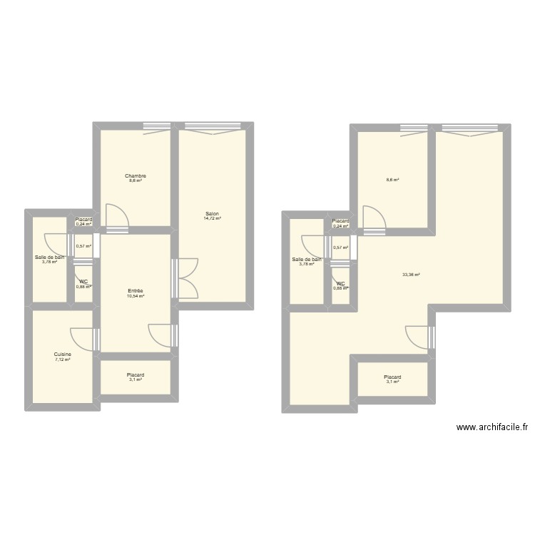 T3 Cholet. Plan de 16 pièces et 100 m2