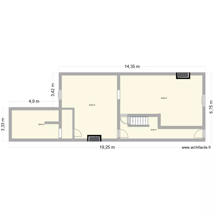 Rez. Plan de 4  et 95 m²