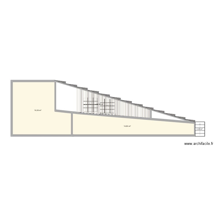escalera jardin. Plan de 4 pièces et 49 m2