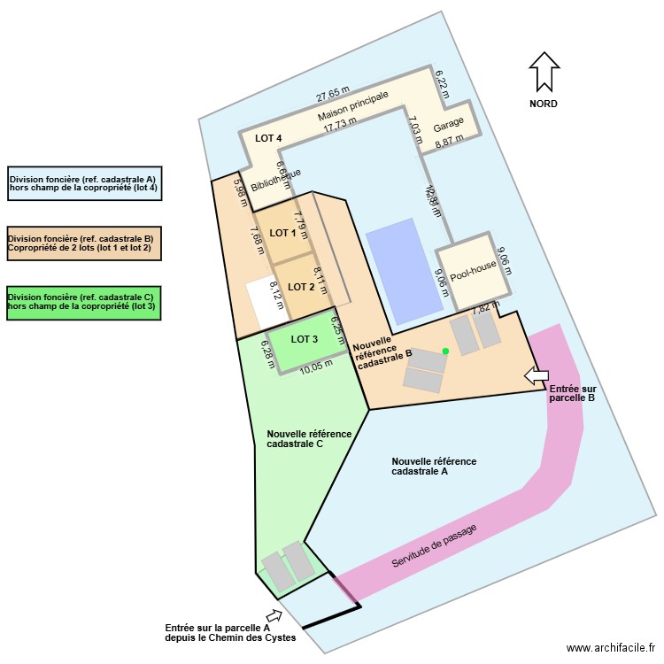 Saint Clément de Riviere nouvelle division. Plan de 5 pièces et 397 m2