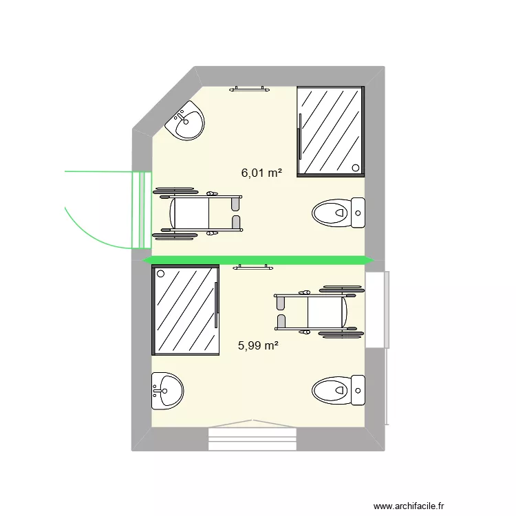 Rousseau. Plan de 2  et 12 m²
