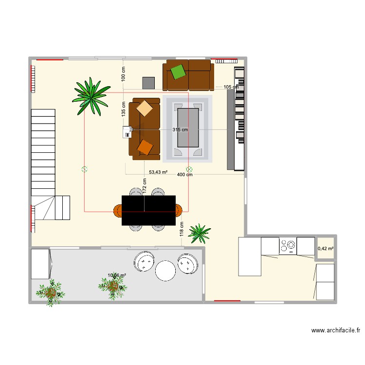 CHABAS1. Plan de 3 pièces et 64 m2