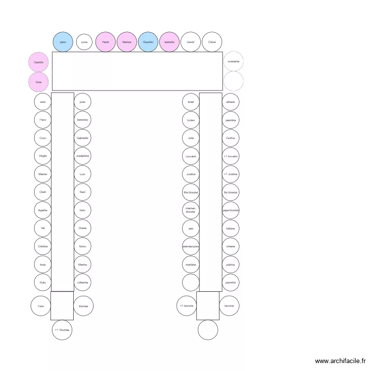 plan mariage. Plan de 