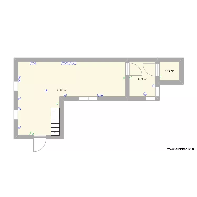 Dylan. Plan de 3  et 27 m²