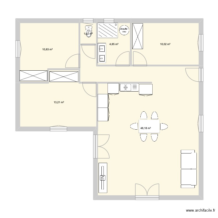 GAILLARD 2. Plan de 6 pièces et 88 m2