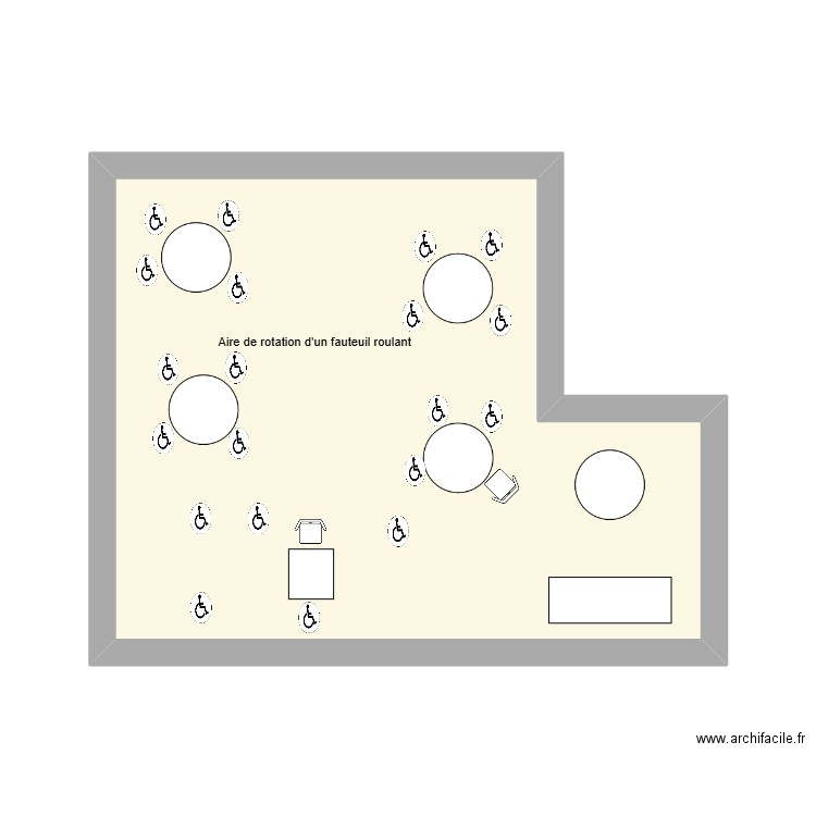 Salle à manger. Plan de 1 pièce et 22 m2