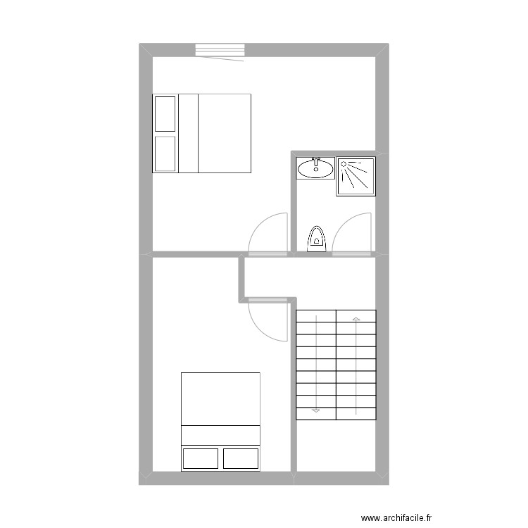 2 etage MAIL 55. Plan de 4 pièces et 36 m2