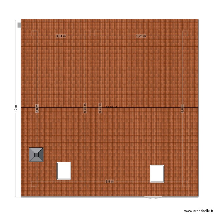 Plan maison. Plan de 1 pièce et 75 m2