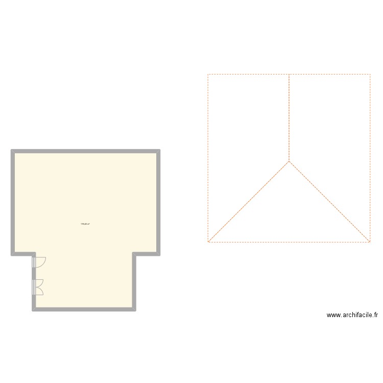 OUSSEAU VERANDA. Plan de 1 pièce et 119 m2