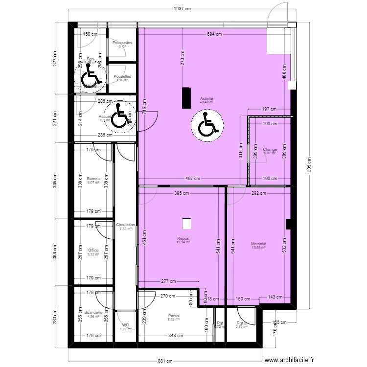 Suresnes Projet - V ArL. Plan de 16 pièces et 134 m2